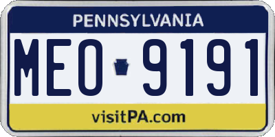 PA license plate MEO9191