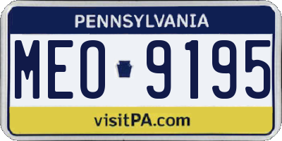 PA license plate MEO9195