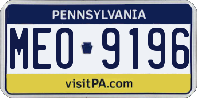 PA license plate MEO9196