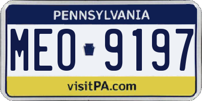 PA license plate MEO9197