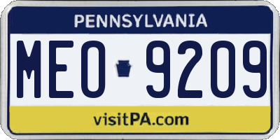 PA license plate MEO9209