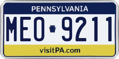 PA license plate MEO9211
