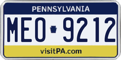 PA license plate MEO9212