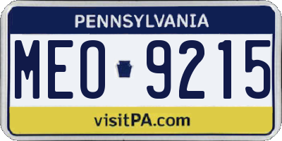 PA license plate MEO9215