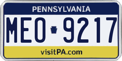 PA license plate MEO9217