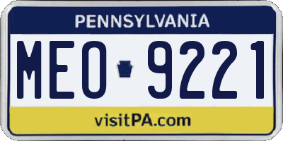 PA license plate MEO9221