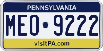 PA license plate MEO9222