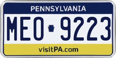 PA license plate MEO9223