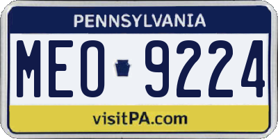 PA license plate MEO9224