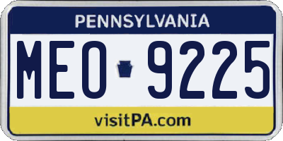 PA license plate MEO9225