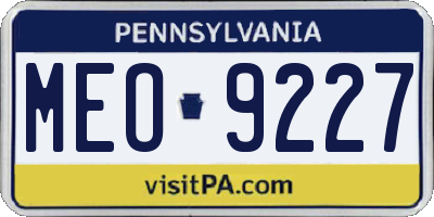 PA license plate MEO9227
