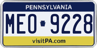 PA license plate MEO9228