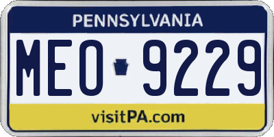 PA license plate MEO9229