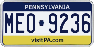 PA license plate MEO9236