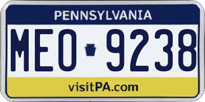 PA license plate MEO9238