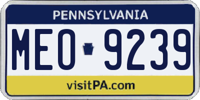 PA license plate MEO9239