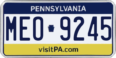 PA license plate MEO9245