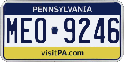 PA license plate MEO9246