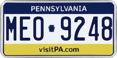 PA license plate MEO9248