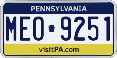 PA license plate MEO9251