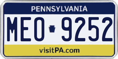 PA license plate MEO9252