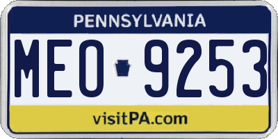 PA license plate MEO9253