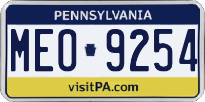 PA license plate MEO9254