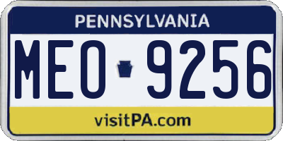 PA license plate MEO9256
