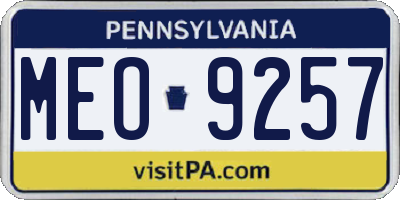 PA license plate MEO9257