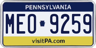 PA license plate MEO9259