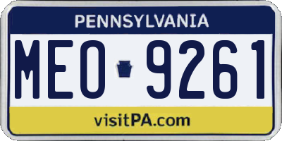 PA license plate MEO9261