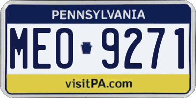 PA license plate MEO9271