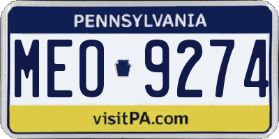 PA license plate MEO9274