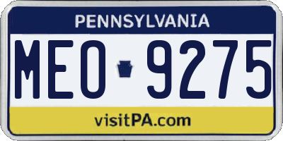 PA license plate MEO9275