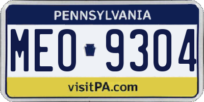 PA license plate MEO9304