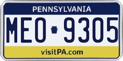 PA license plate MEO9305