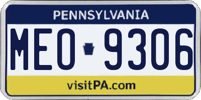 PA license plate MEO9306