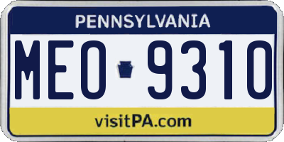 PA license plate MEO9310