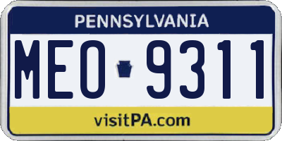 PA license plate MEO9311