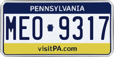 PA license plate MEO9317