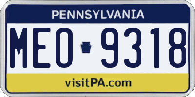 PA license plate MEO9318