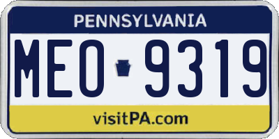 PA license plate MEO9319