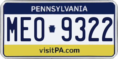 PA license plate MEO9322