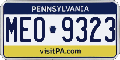 PA license plate MEO9323