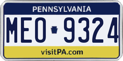 PA license plate MEO9324