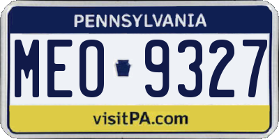 PA license plate MEO9327