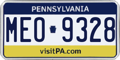 PA license plate MEO9328