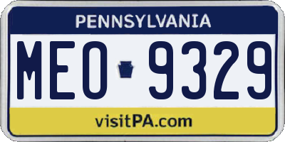 PA license plate MEO9329