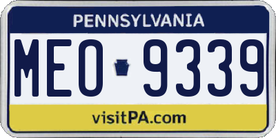 PA license plate MEO9339