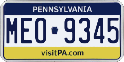 PA license plate MEO9345